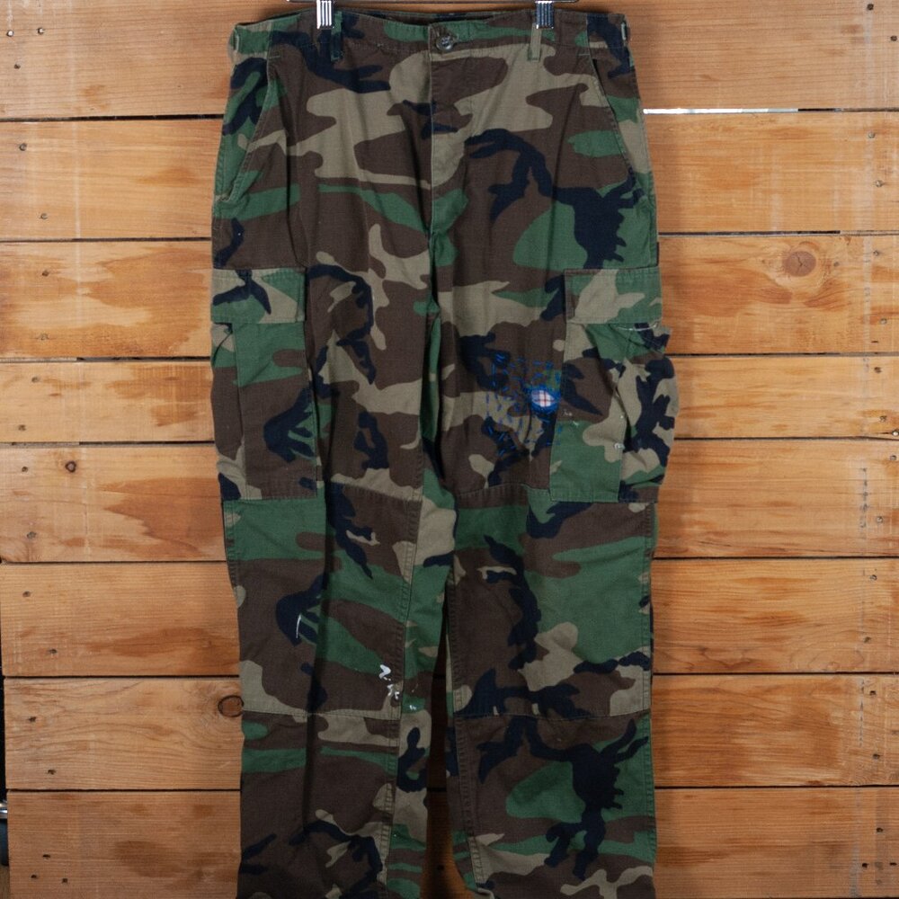 Vintage 90s Distressed M81 Hot Weather Woodland Camo BDU Pants - Men's MD